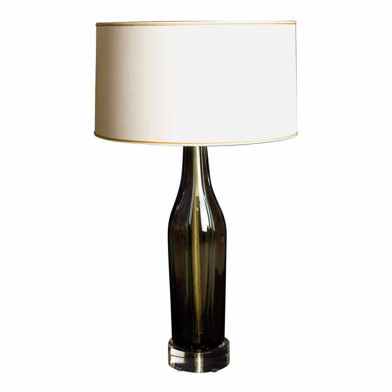 Amber and Green Murano Lamp