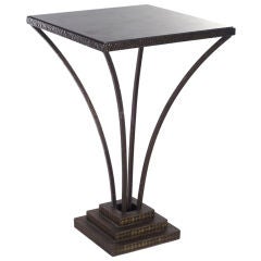 Hammered Metal and Marble Table