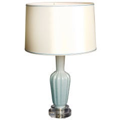Aqua and Silver Vintage Murano Lamp