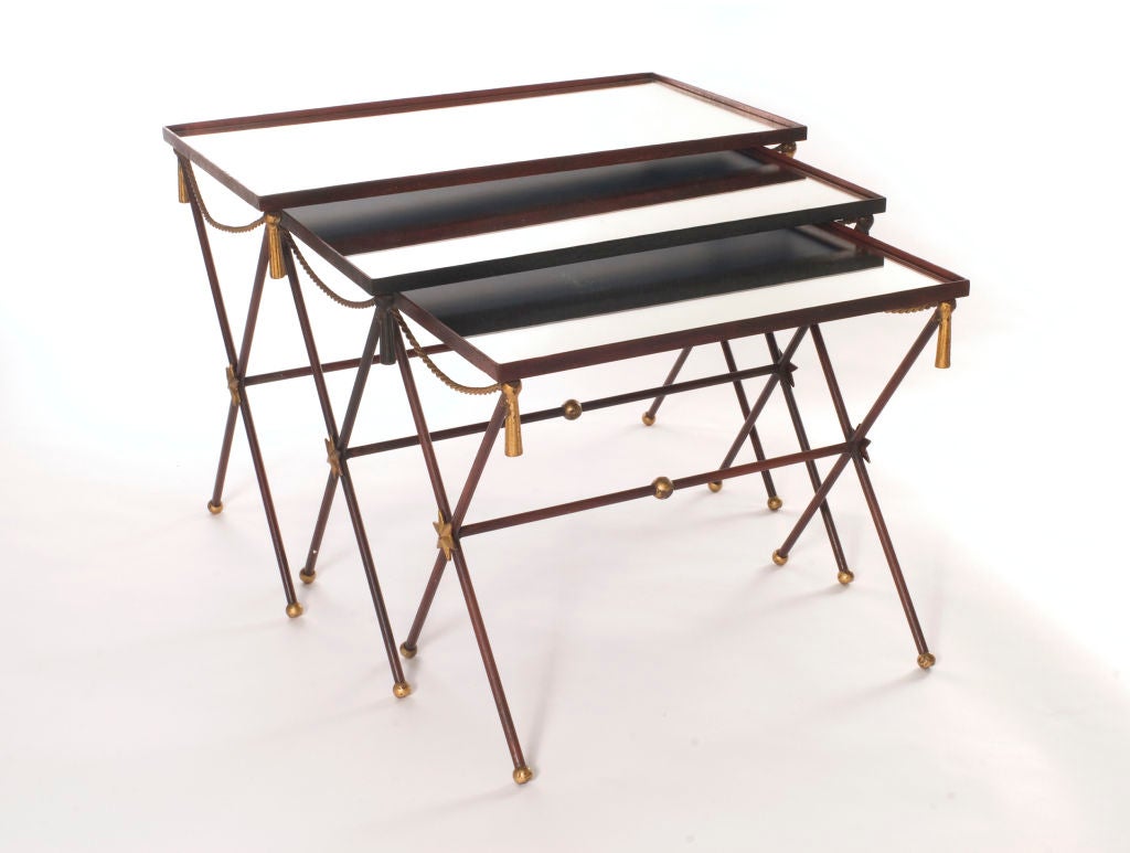 Painted Mirrored Nesting Tables