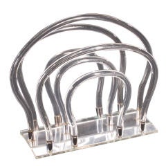 Dorothy Thorpe Lucite, Chrome and Mirror Magazine Rack