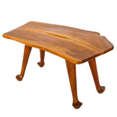 Signed French Olivewood Bench/Cocktail Table