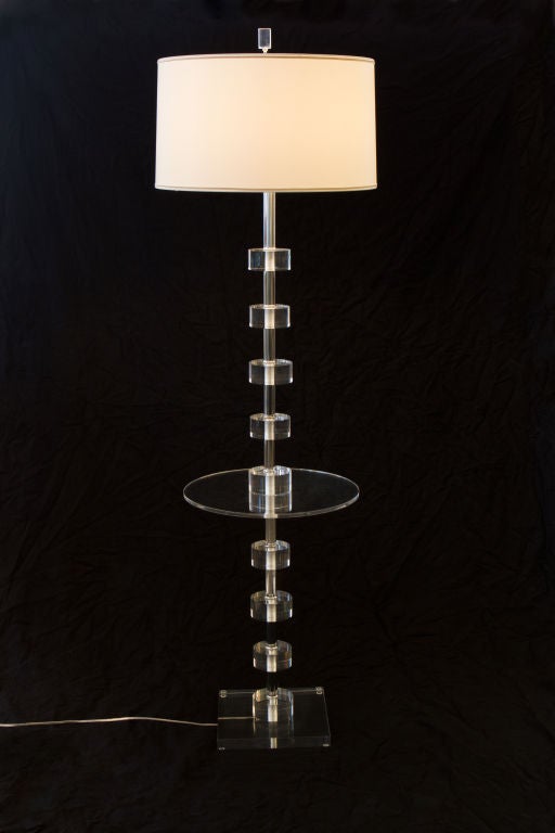 Lucite and Chrome Floor Lamp