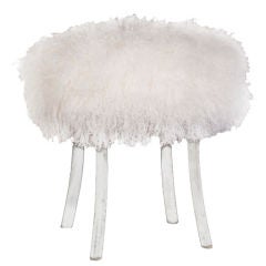 Lucite  and Lamb Stool