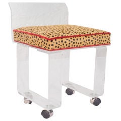 Vintage Lucite Rolling Vanity Chair