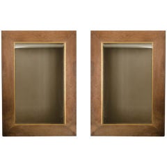 Pair of Large Scale French Oak Mirrors with Gilt Detail