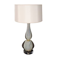 VintageGold and White Murano Lamp