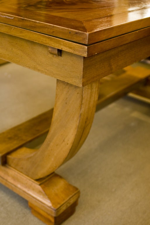 Walnut French Art Deco Ruhlmann Style Table
