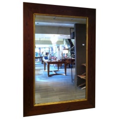 Large Scale Mercury Mirror with Gilt and Pine Frame