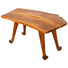 Signed French Olivewood Bench/Cocktail Table