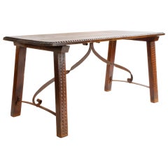 Spanish Oak and Iron Table