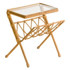 Rope Magazine Rack/Table in the Manner of Royere