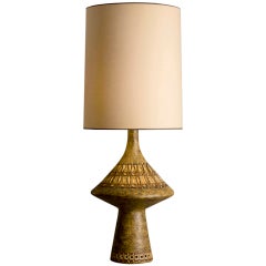 Stamped Rafael Accolay Lamp in Brown