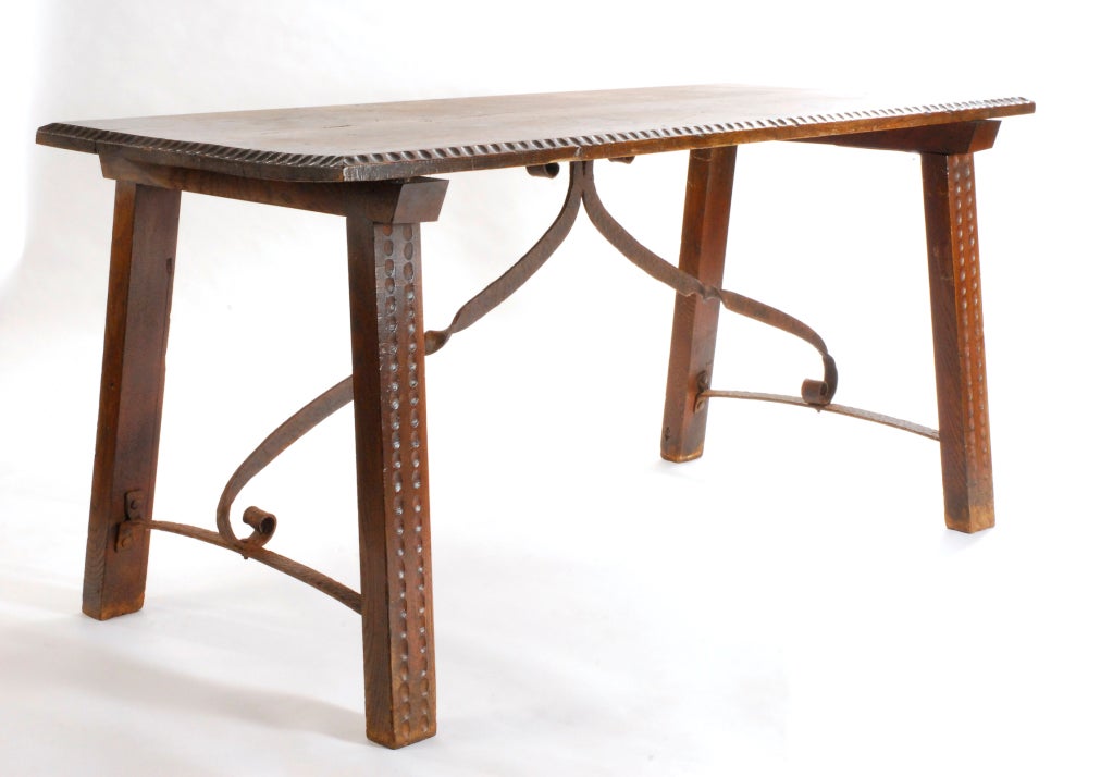 Spanish Oak and Iron Table