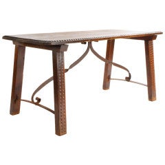 Spanish Oak and Iron Table
