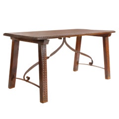 Spanish Oak and Iron Table