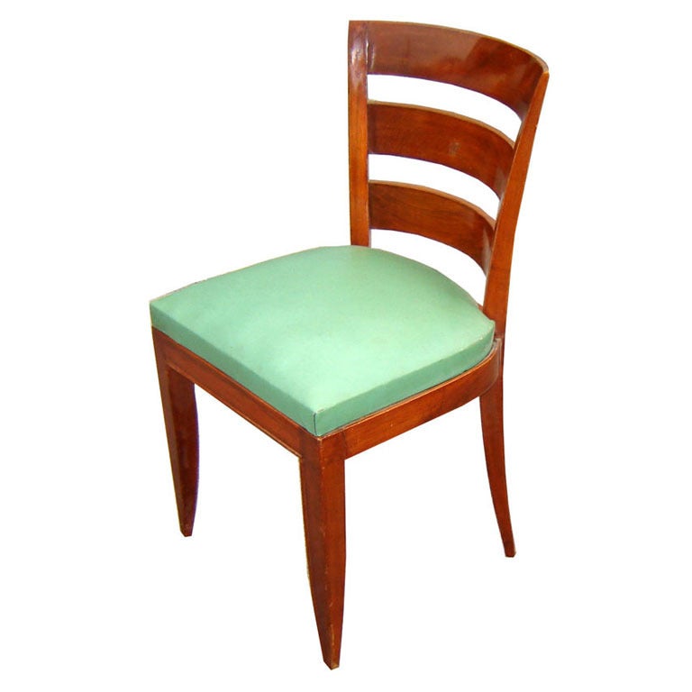 Set 12 French Art Deco Dining Chairs Attributed to Jacques Adnet For Sale