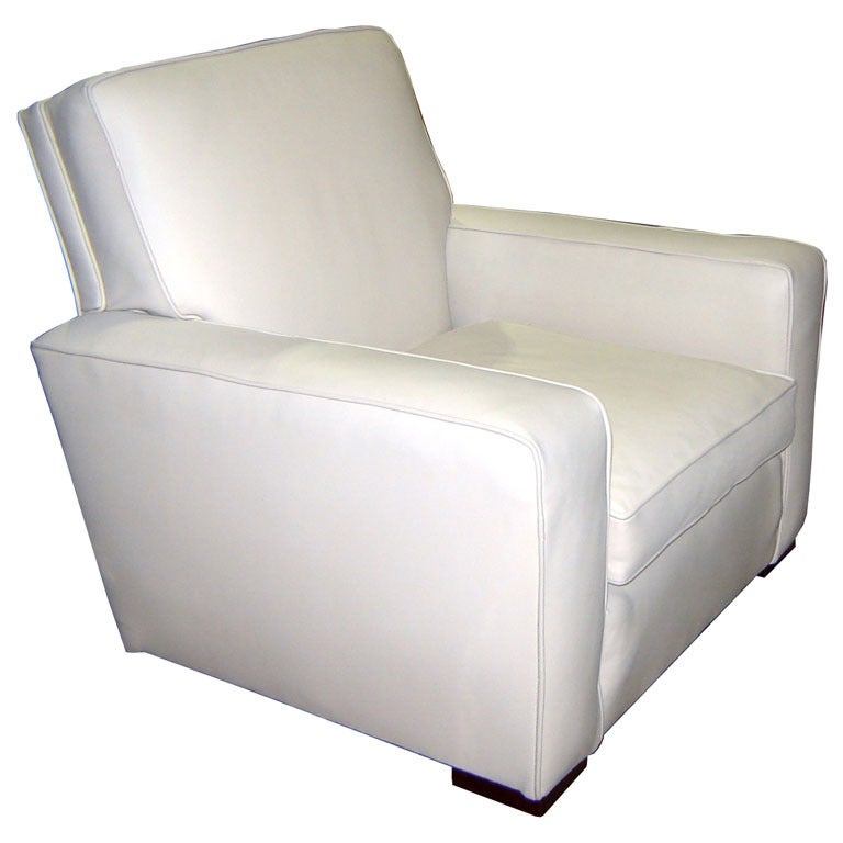 Modernage American Art Deco Leather Club Chair For Sale