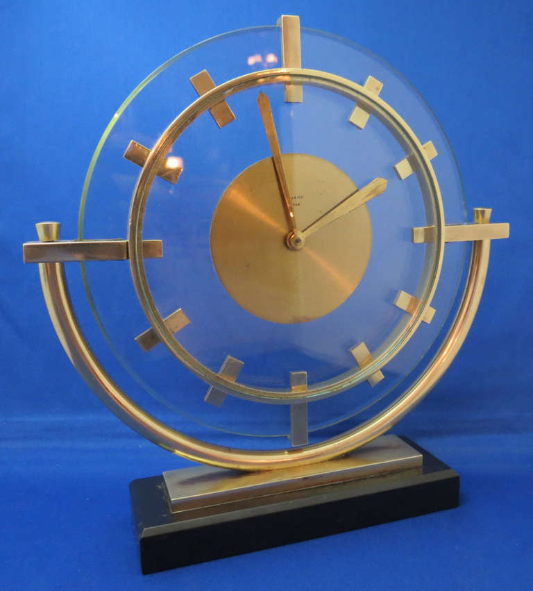 Fine French Art Deco Eight-Day Clock by Bayard For Sale 2