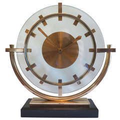 Fine French Art Deco Eight-Day Clock by Bayard