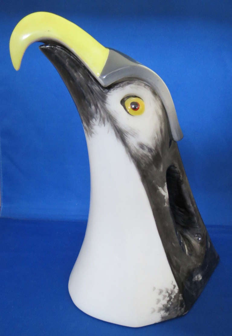 A Very Patriotic French Art Deco Eagle Pitcher by Edouard Marcel Sandoz