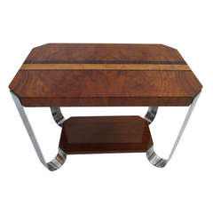 Very Streamline Palisander and Sycamore Inlaid French Art Deco Table