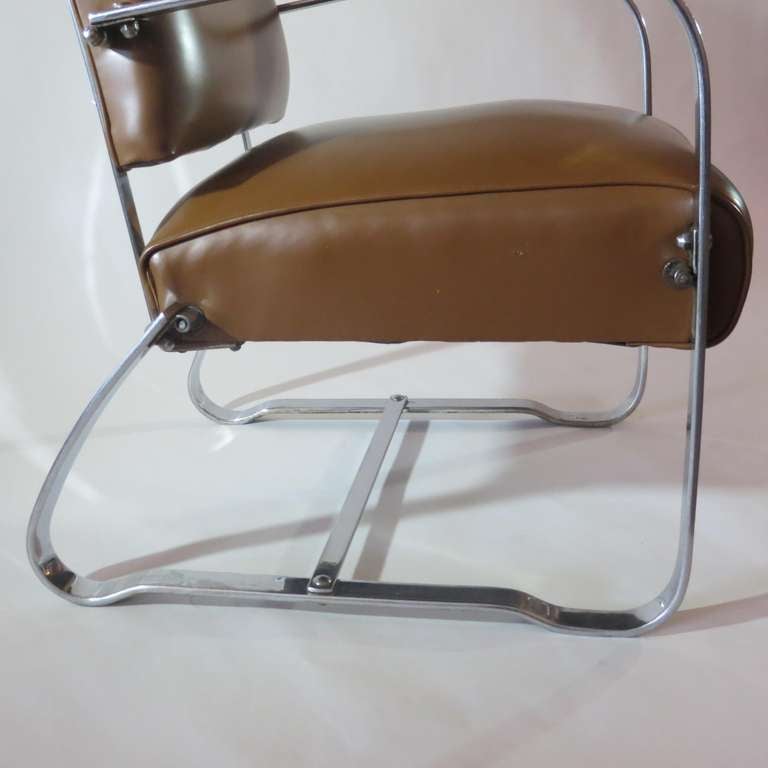 Pair of American Art Deco Arm Chairs by the McKay Company 3