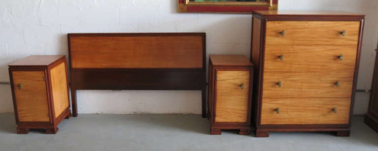 Donald Deskey (1894-1989) designed this bedroom set in 1931 for AMODEC (American Modern Decoration), a company he founded. The line was produced for him by the Thomasville Chair Company and the Finch Furniture Company, both of Thomasville, North