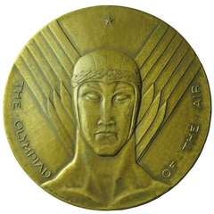 1930 National Air Races Chicago Art Deco Bronze Medal