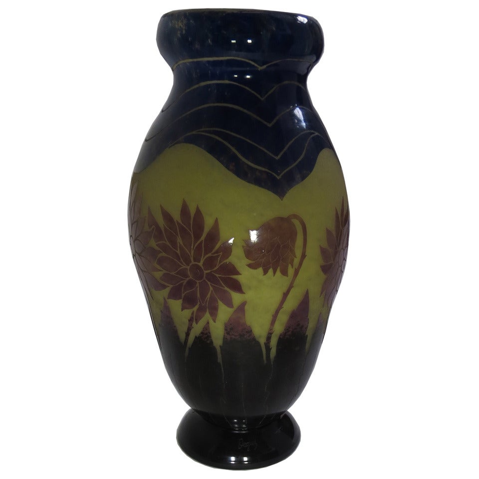 Monumental Degue Vase By Gueron For Sale
