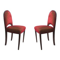 Pair of French Art Deco Chairs Attributed to Paul Follot