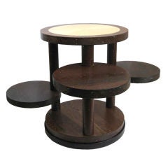 French Art Deco Fumed Oak and Sycamore Occasional table
