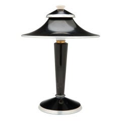 Walter Von Nessen Black & Chrome Table Lamp