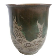 WMF German Art Deco Ikora Dinanderie Vase