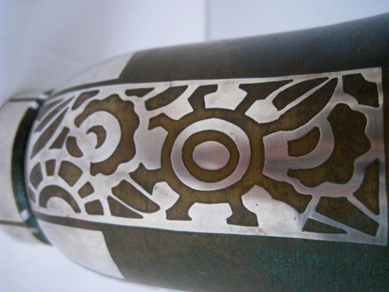 French  Art Deco Dinanderie Vase by Luc Lanel for Christofle