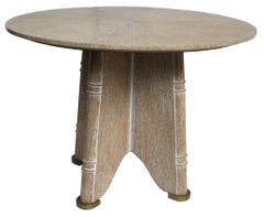 Jules Leleu French Art Deco Limed Oak Center Table