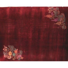 Walter Nichols Vintage Chinese Art Deco Plush Red Rug