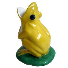 French Art Deco Sandoz Porcelain Singing Frog Vase