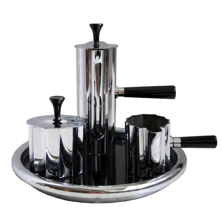 Walter Von Nessen American Art Deco Coffee Set for Chase