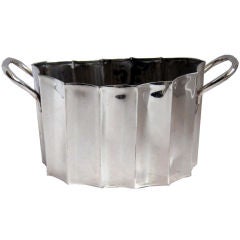 French Art Deco Handcrafted Silverplate Ice Bucket