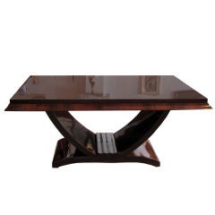 French Art Deco Very Streamline Mahogany Dining Table