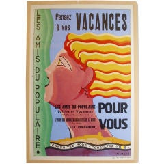 French Art Deco Advertising Poster Vacances