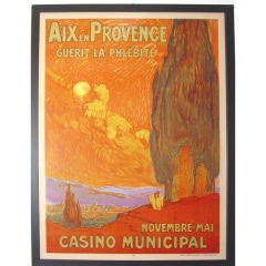 French Art Deco Advertising Poster Aix-en-Provence by Feguide