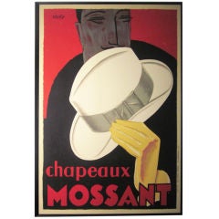 French Art deco Poster for Chapeaux Mossant