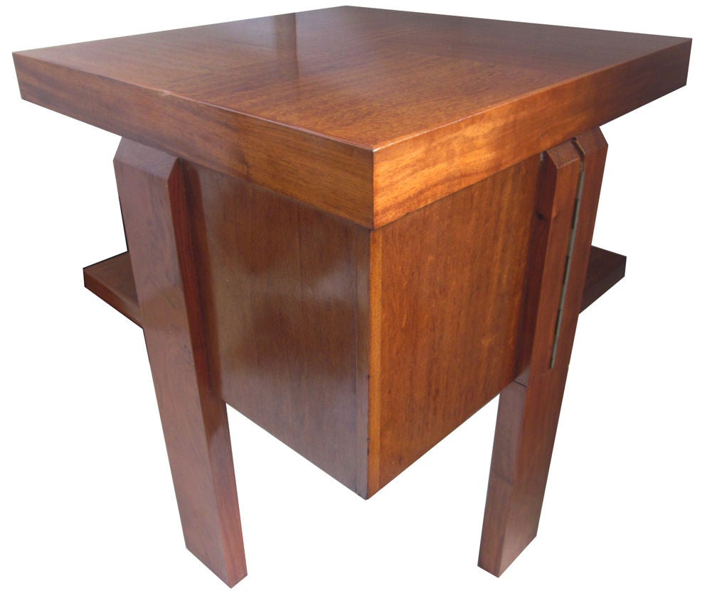 French Art Deco Very Geometric Mahogany Occasional Table