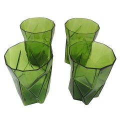 American Art Deco Ruba Rombic Tumblers