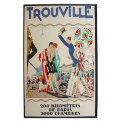 Original French Art Deco Poster for Trouville Maurice Lauro