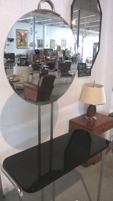 American Art Deco Console and Mirror by Wolfgang Hoffmann