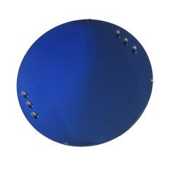 American Art Deco Cobalt Blue Mirror with Six Chrome Balls