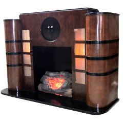 Used American Art Deco Streamline Electric Fireplace